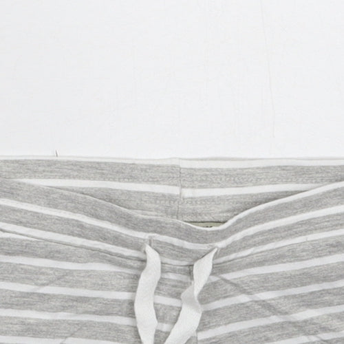 H&M Girls Grey Striped  Sweat Shorts Size 8-9 Years