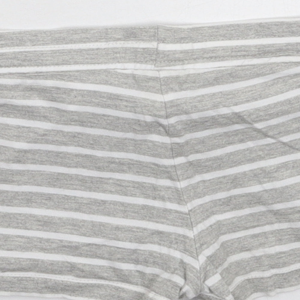 H&M Girls Grey Striped  Sweat Shorts Size 8-9 Years