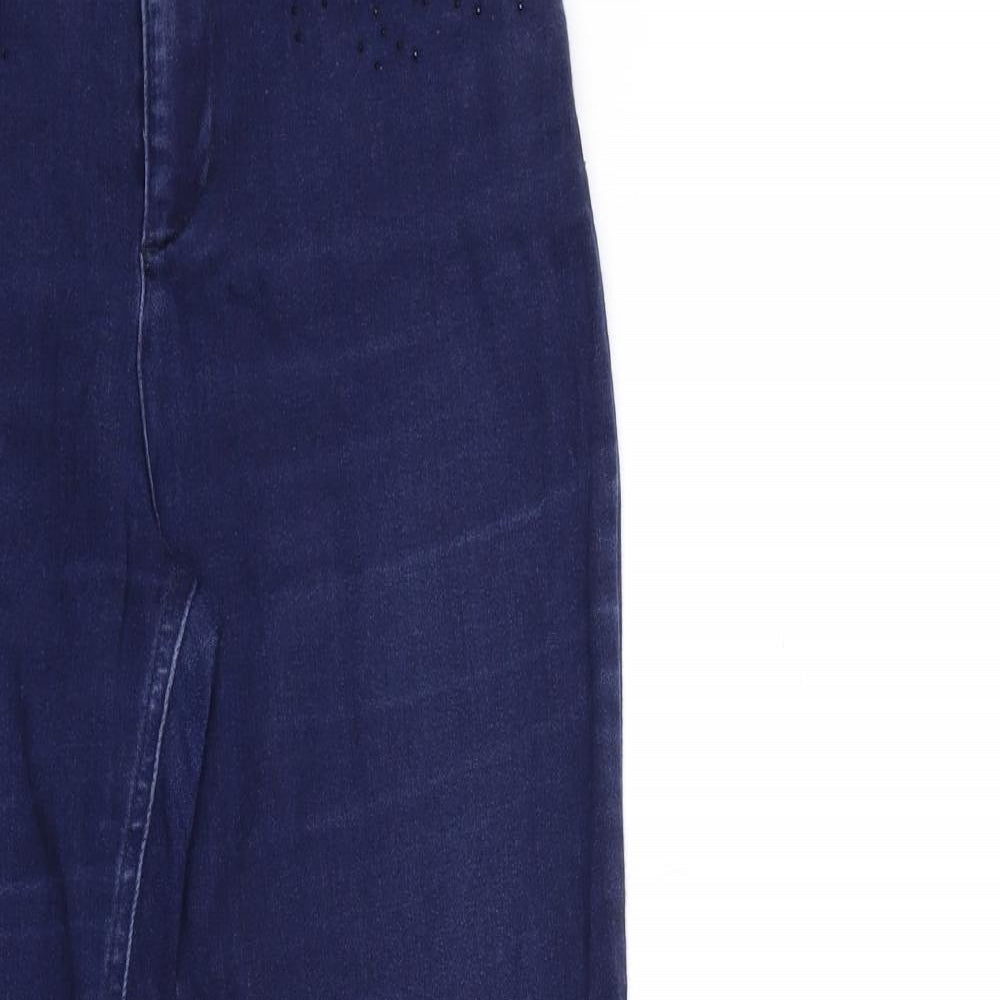 Per Una Womens Blue  Denim Straight Jeans Size 12 L27 in
