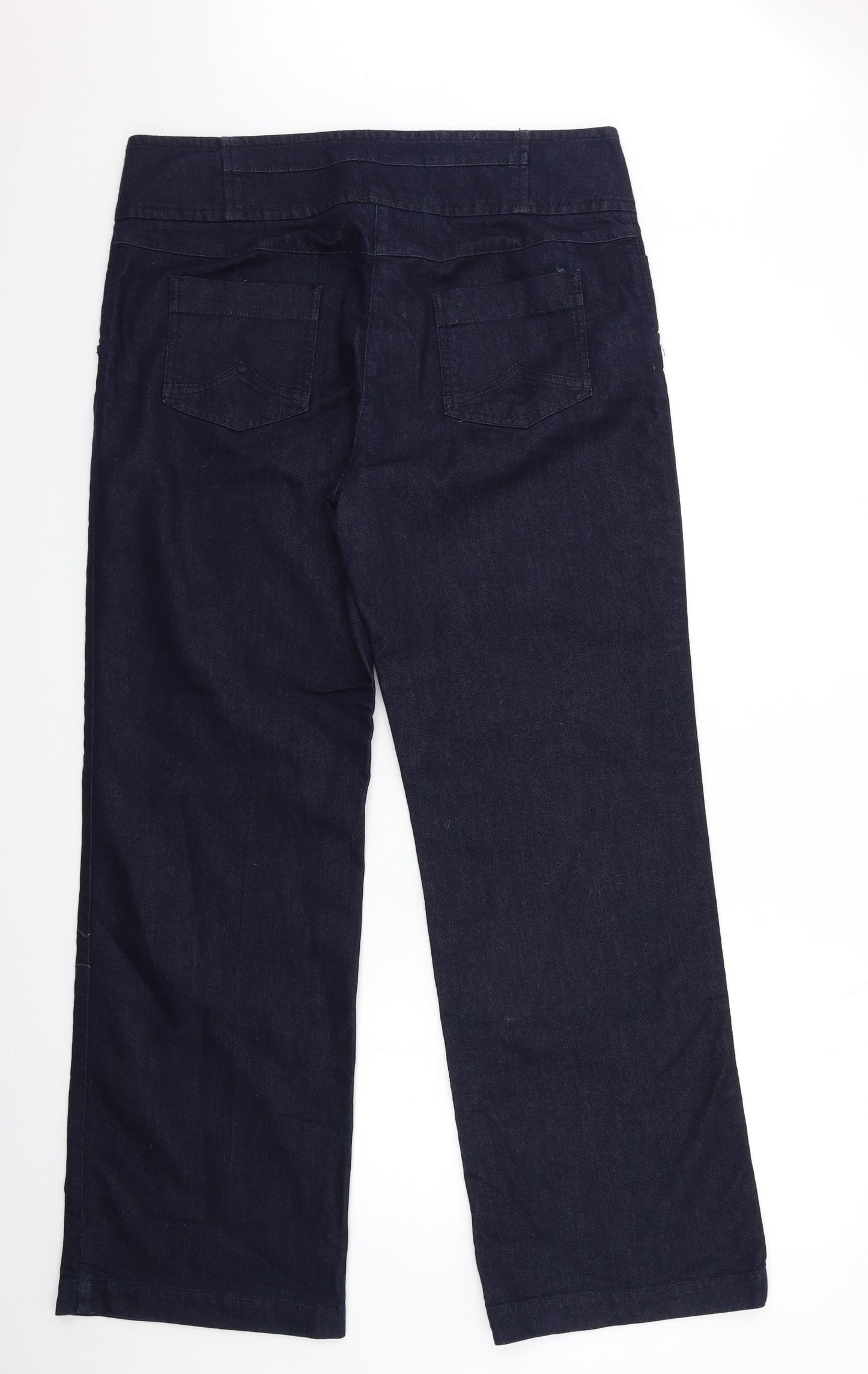 Wallis Womens Blue  Denim Wide-Leg Jeans Size 18 L33 in