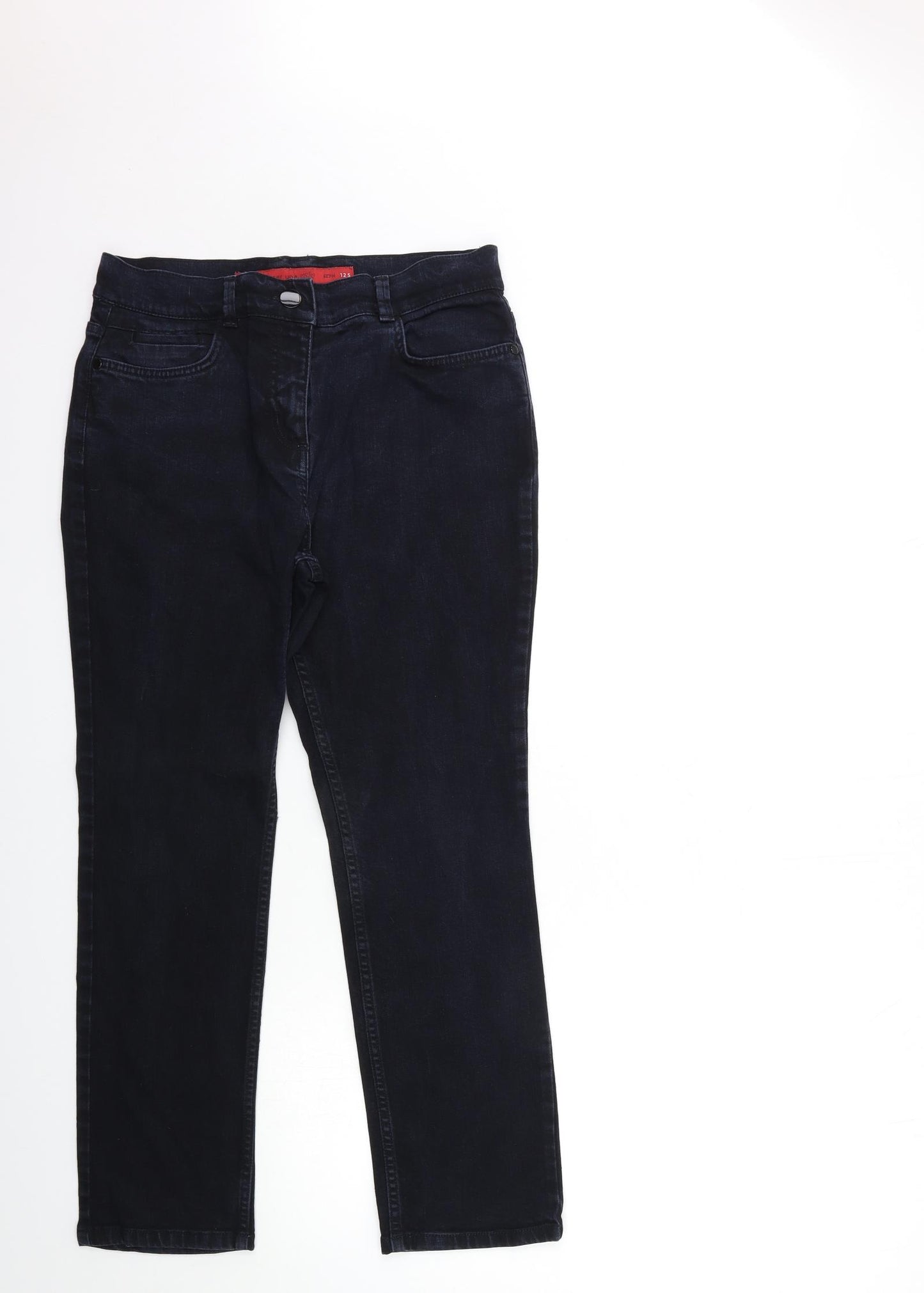 Per Una Womens Blue  Denim Straight Jeans Size 12 L28 in