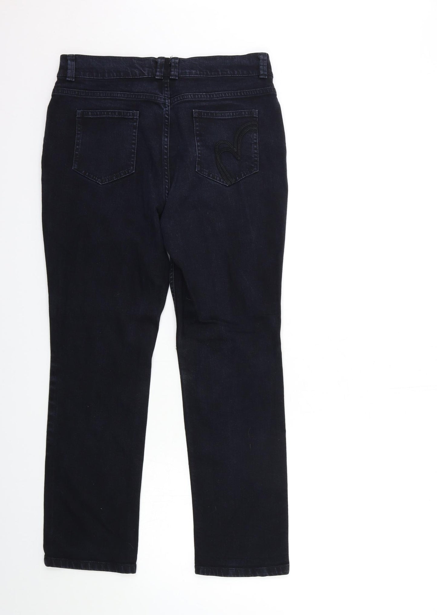Per Una Womens Blue  Denim Straight Jeans Size 12 L28 in
