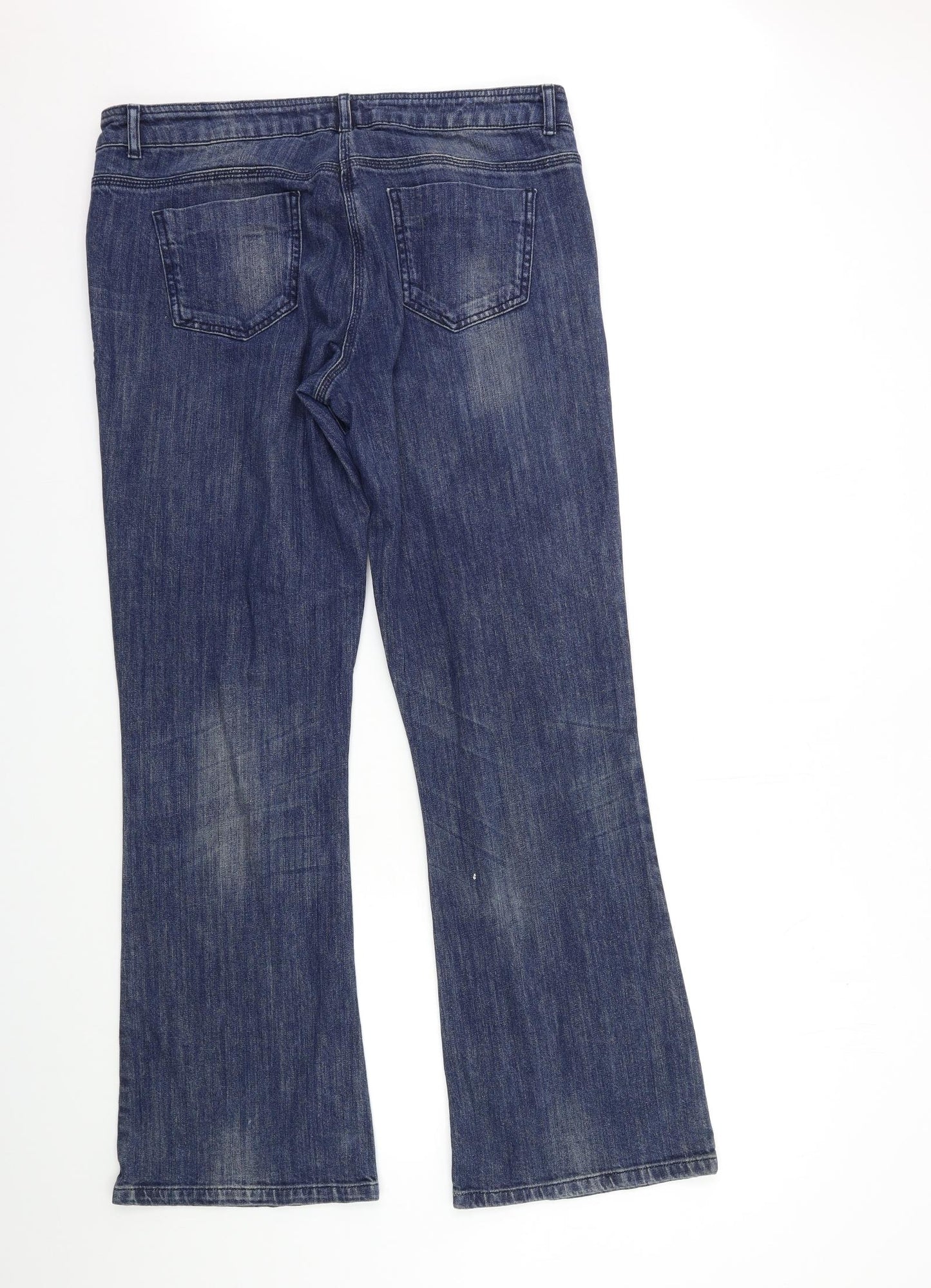 Long Tall Sally Womens Blue  Denim Flared Jeans Size 18 L33 in