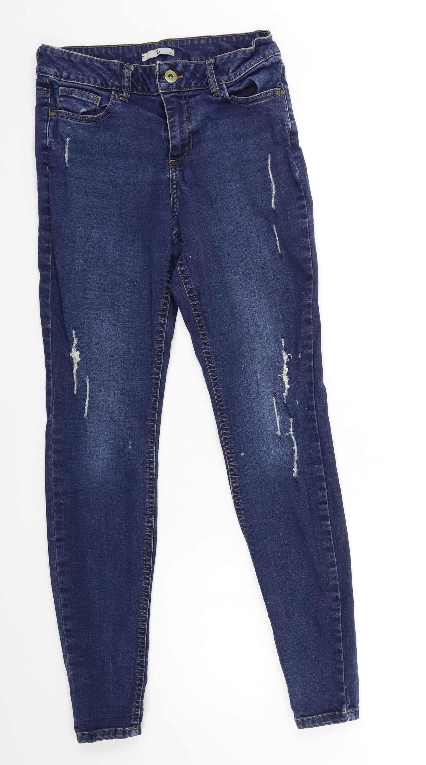 TU Womens Blue  Denim Skinny Jeans Size 12 L29 in