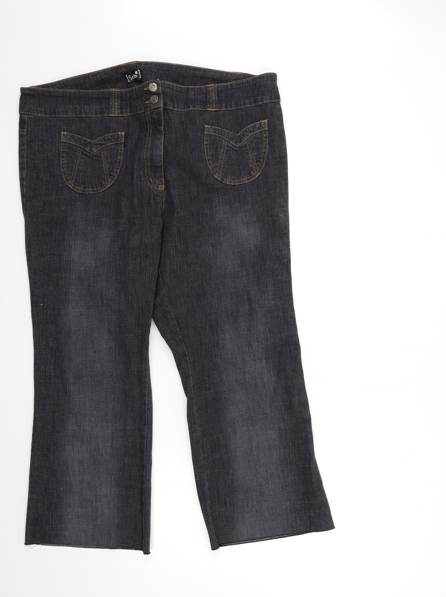 Seven Womens Black  Denim Bootcut Jeans Size 22 L26 in