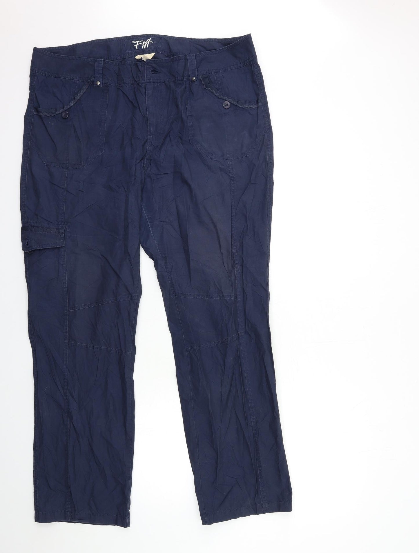 Etam Womens Blue   Cargo Trousers Size 18 L32 in