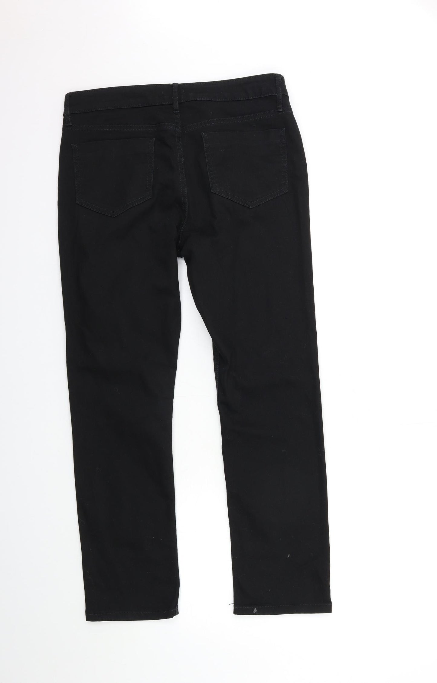 F&F Womens Black  Denim Straight Jeans Size 12 L27 in