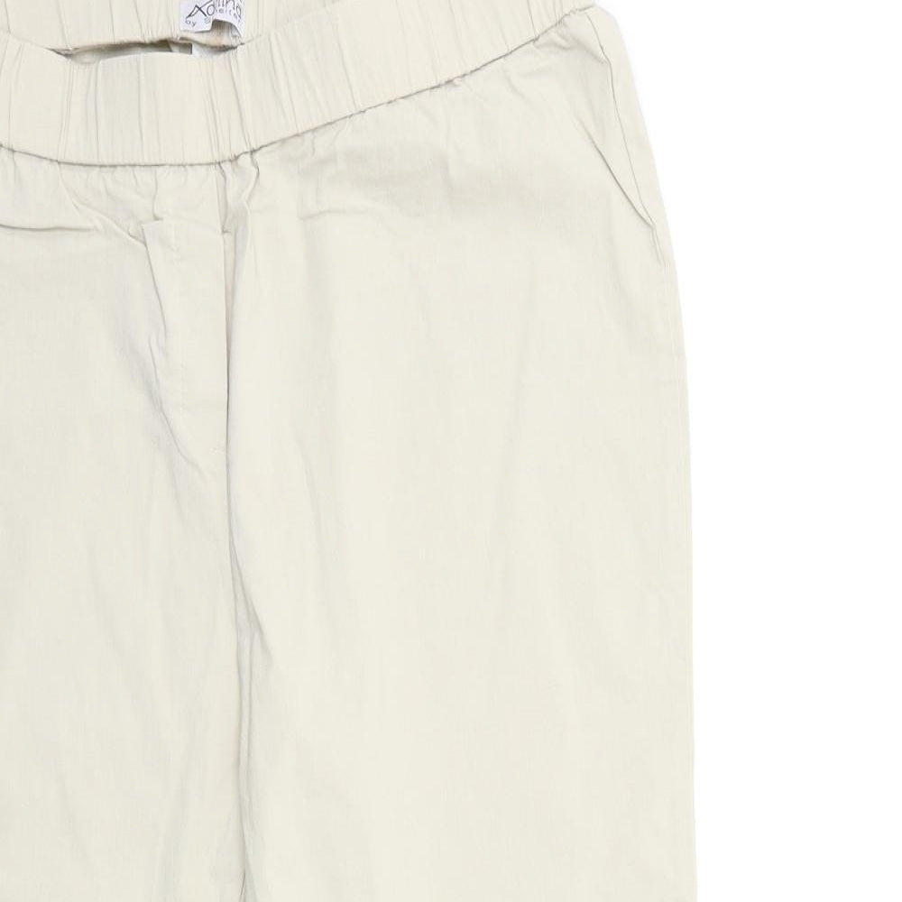 Adelina Womens Beige   Cropped Trousers Size 18 L23 in
