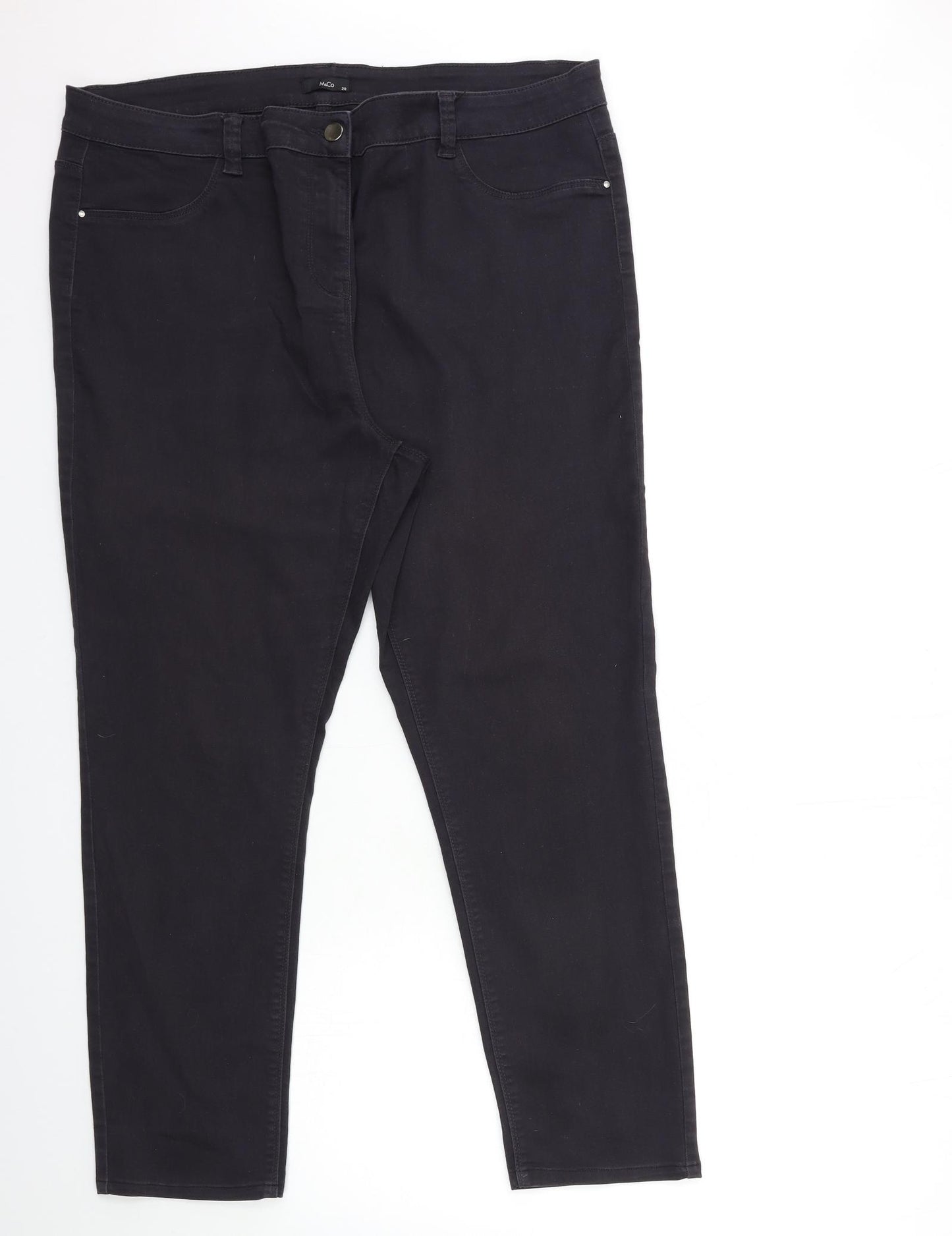 M&Co Womens Black  Denim Skinny Jeans Size 20 L27 in