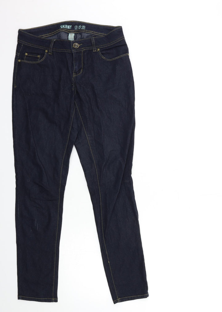 Denim & Co. Womens Blue Denim Skinny Jeans Size 10 L29 in
