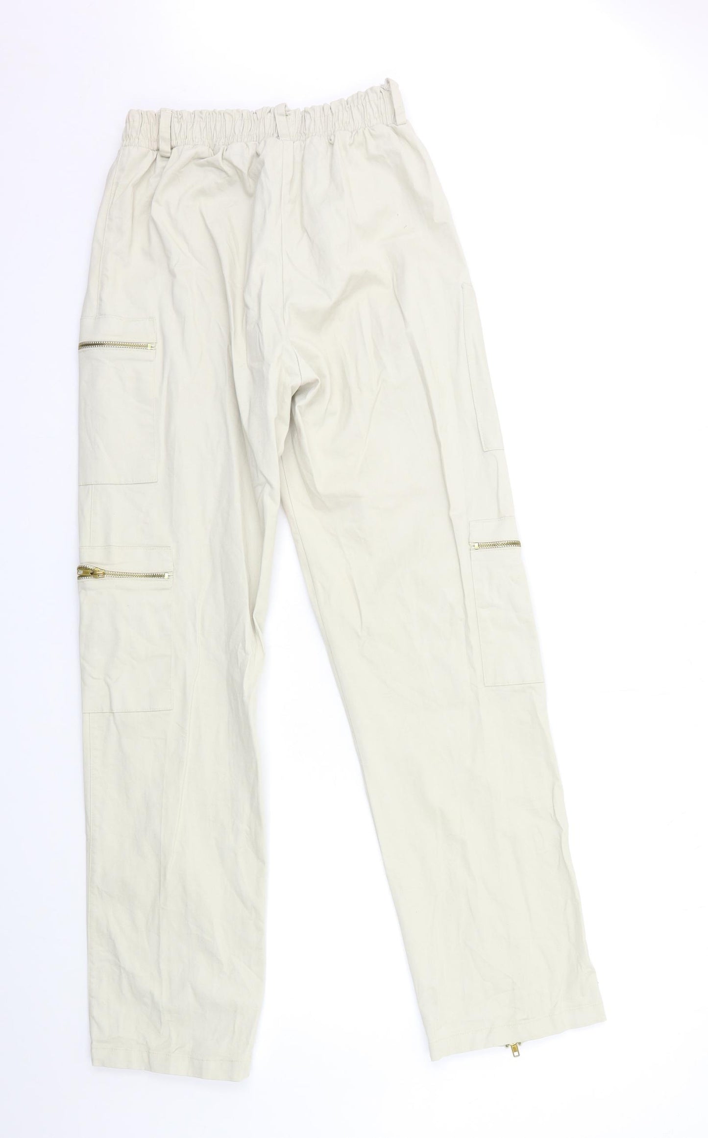 PRETTYLITTLETHING Womens Beige   Straight Jeans Size 10 L32 in
