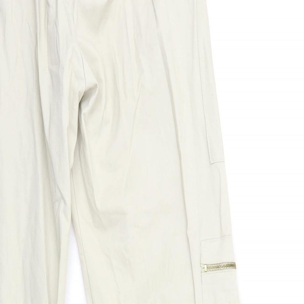 PRETTYLITTLETHING Womens Beige   Straight Jeans Size 10 L32 in