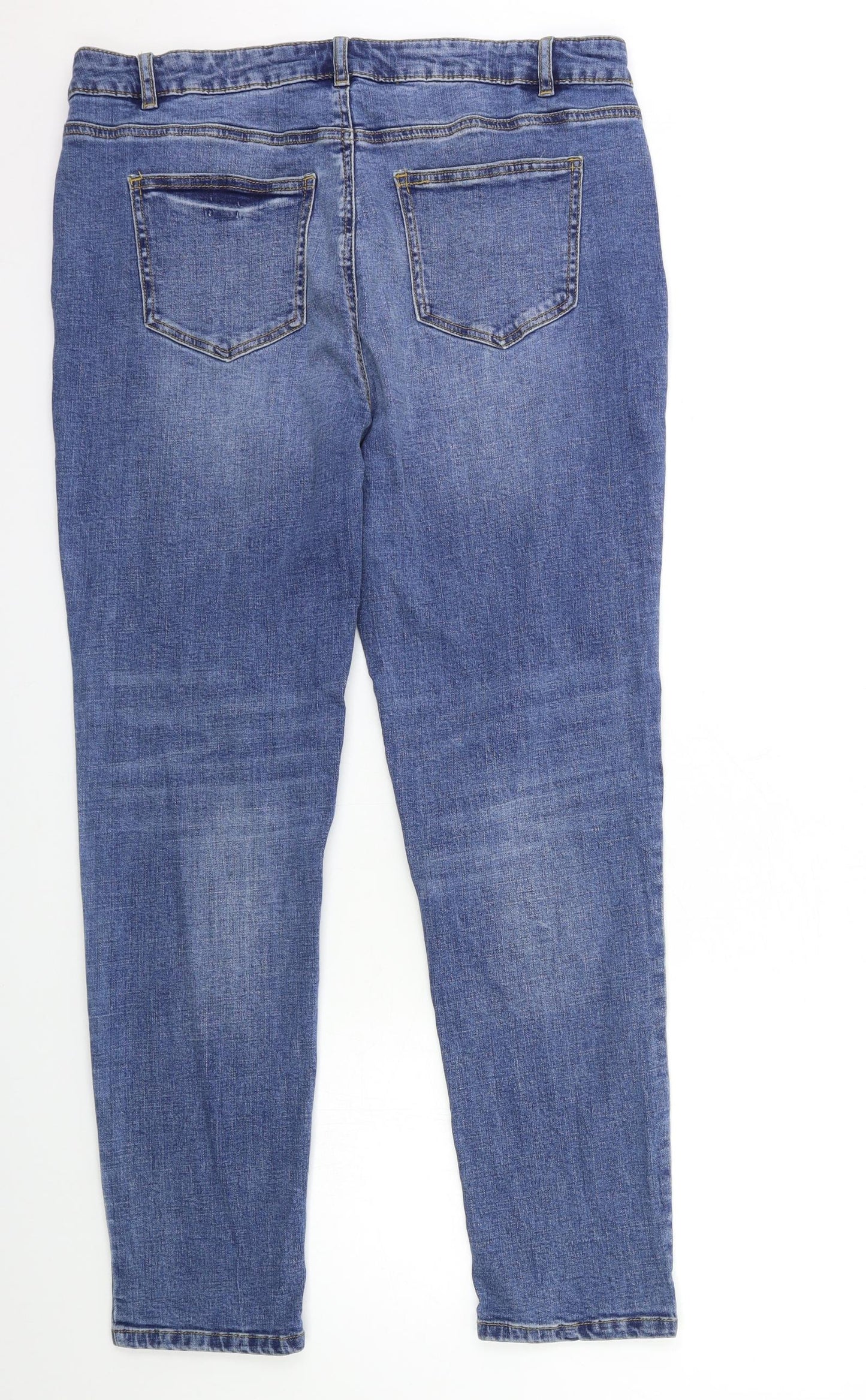 M&Co Womens Blue  Denim Straight Jeans Size 16 L30 in