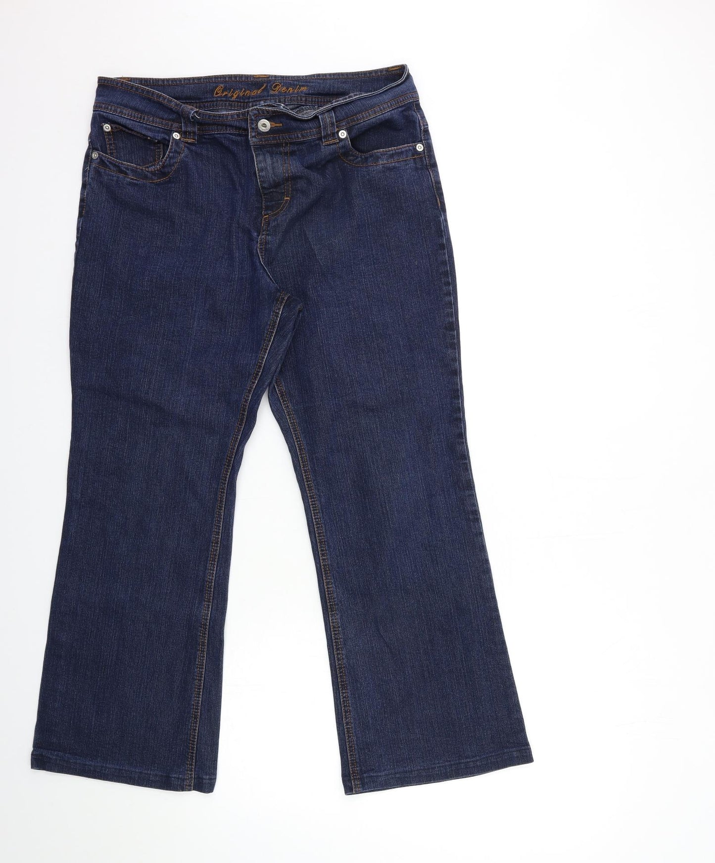 Marks and Spencer Womens Blue  Denim Flared Jeans Size 14 L27 in