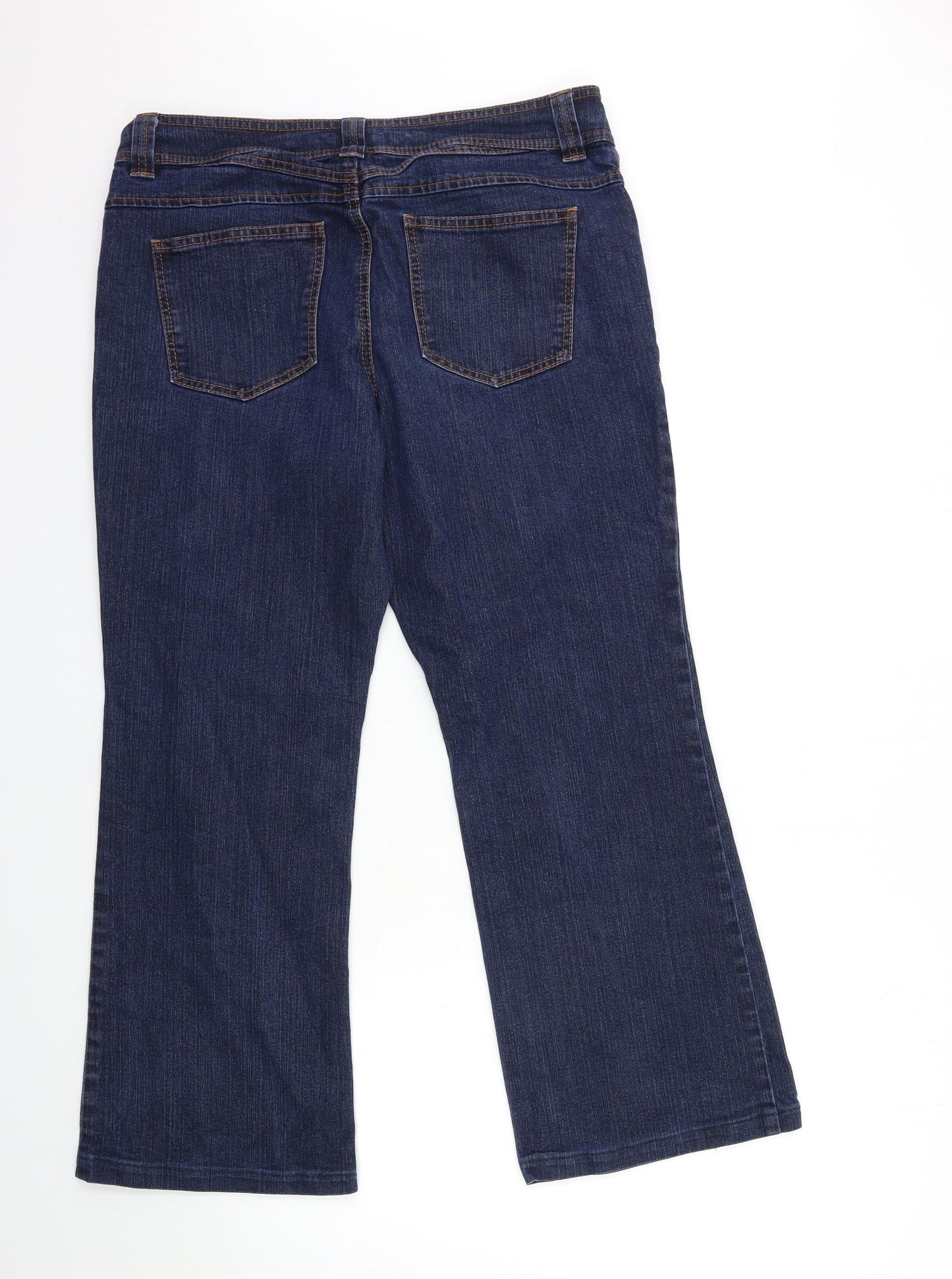 Marks and Spencer Womens Blue  Denim Flared Jeans Size 14 L27 in