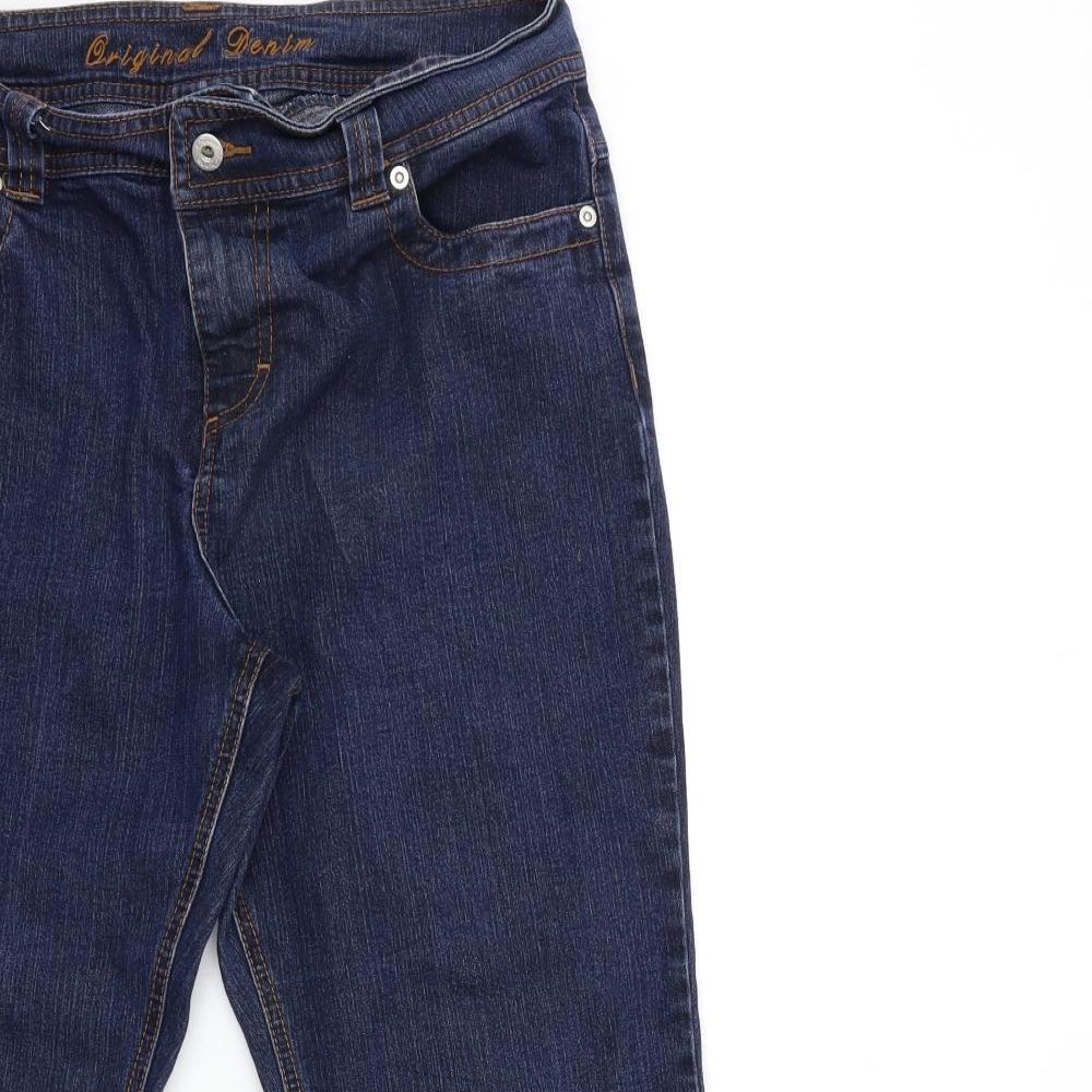 Marks and Spencer Womens Blue  Denim Flared Jeans Size 14 L27 in