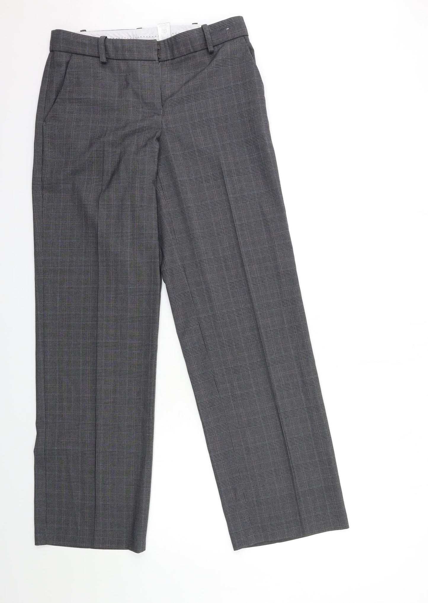 NEXT Womens Grey Check  Trousers  Size 8 L31 in