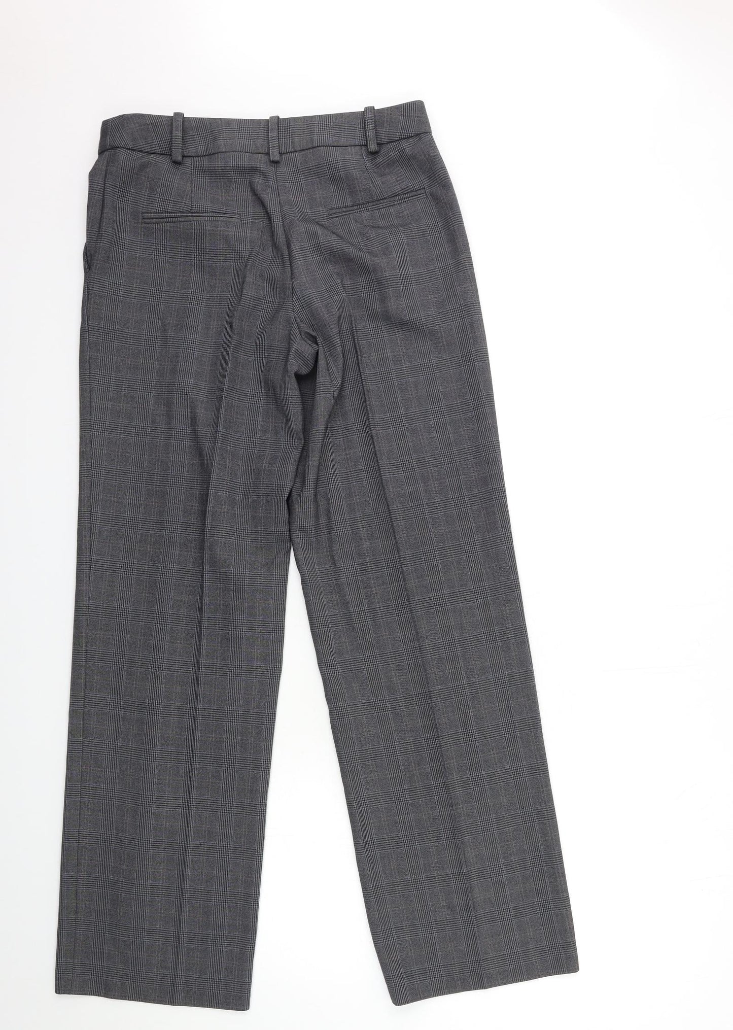 NEXT Womens Grey Check  Trousers  Size 8 L31 in