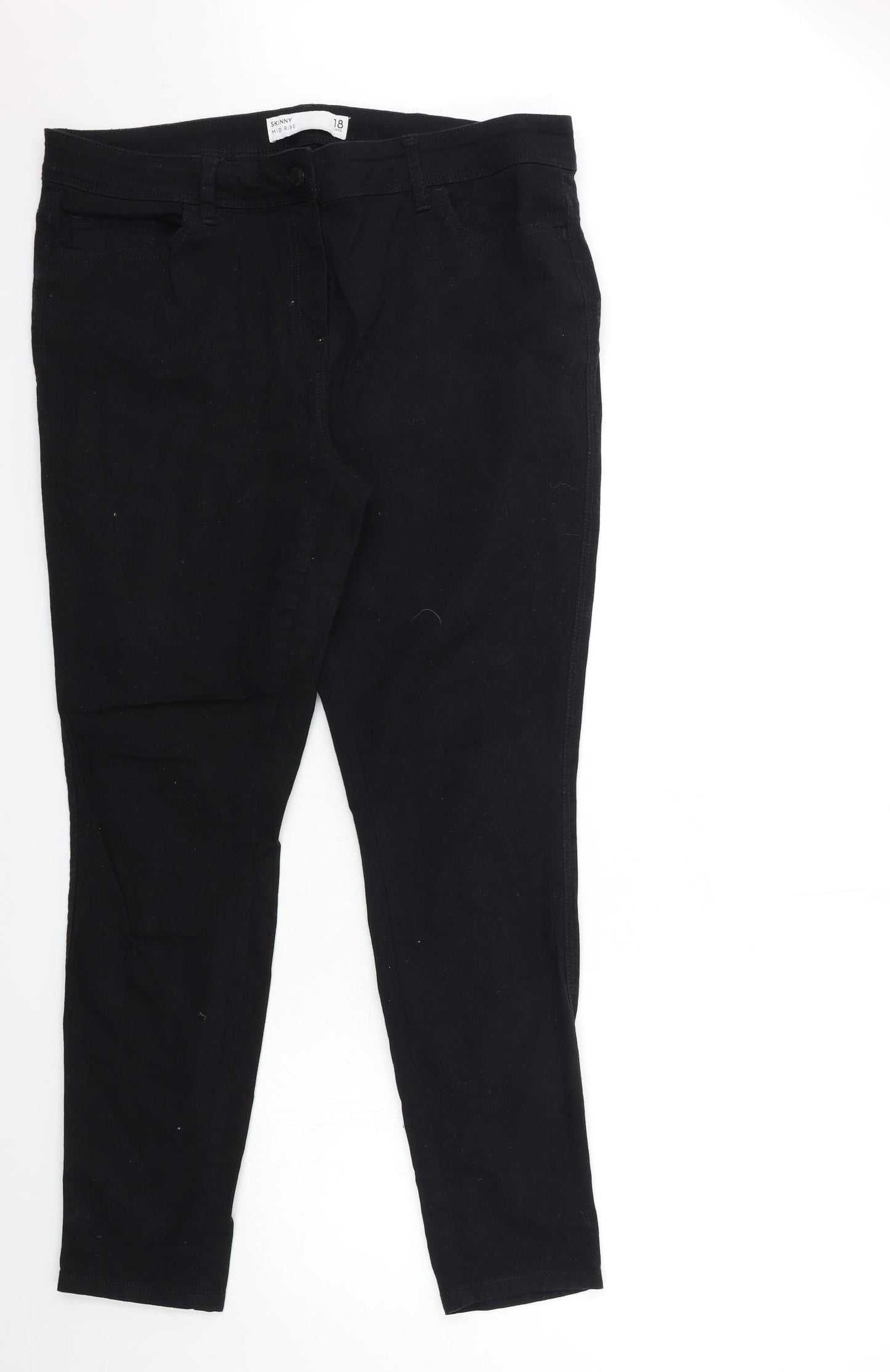 NEXT Womens Black  Denim Skinny Jeans Size 18 L30 in