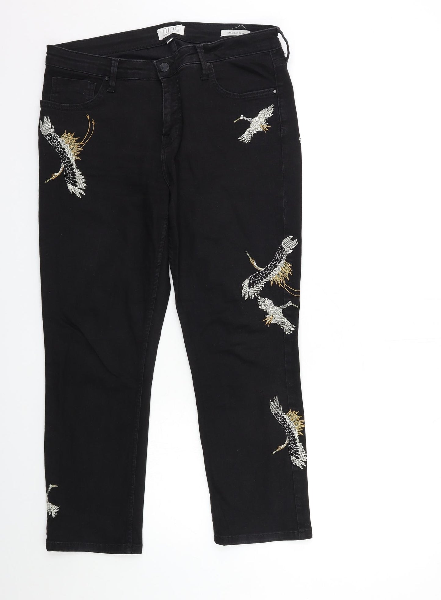 Savannah Miller Womens Black Animal Print Denim Skinny Jeans Size 14 L27 in