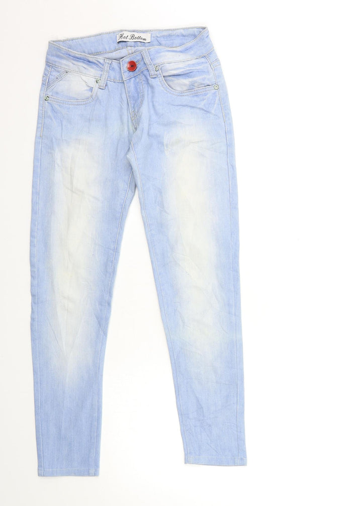 Hot Bottom Womens Blue Denim Skinny Jeans Size S L28 in