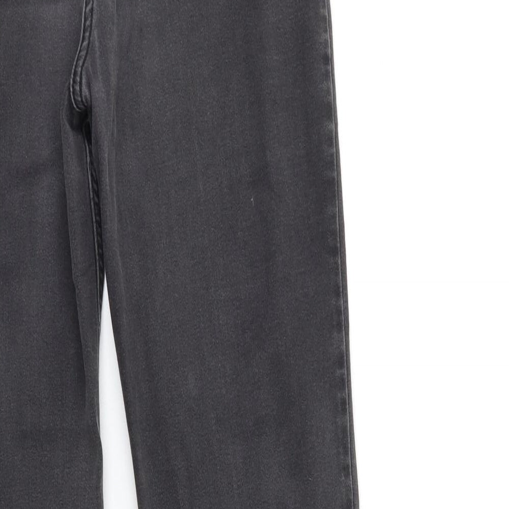 Marks and Spencer Womens Grey  Denim Straight Jeans Size 12 L31 in