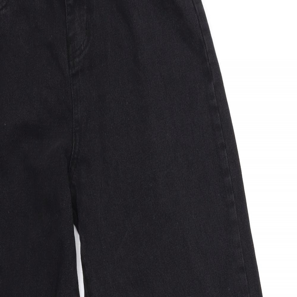 Preworn Womens Black  Denim Straight Jeans Size 26 in L29 in - open hip