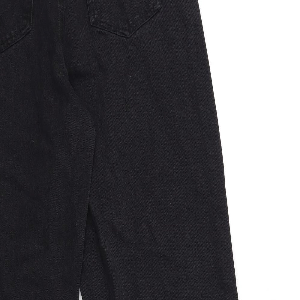 Preworn Womens Black  Denim Straight Jeans Size 26 in L29 in - open hip