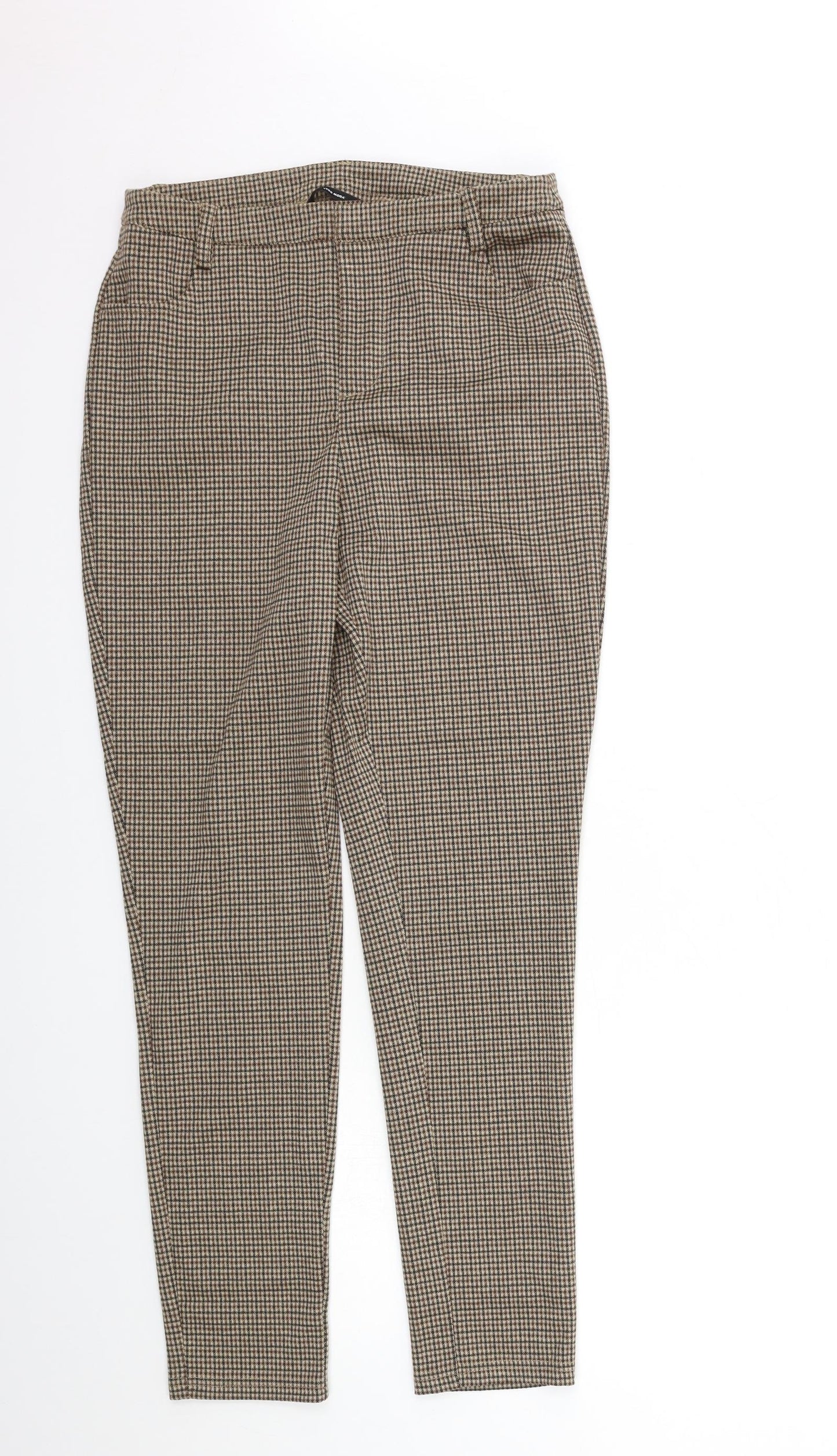 VERO MODA Womens Brown Check  Trousers  Size S L29 in