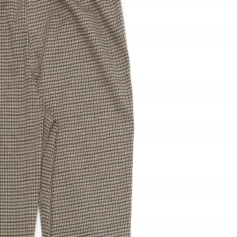 VERO MODA Womens Brown Check  Trousers  Size S L29 in