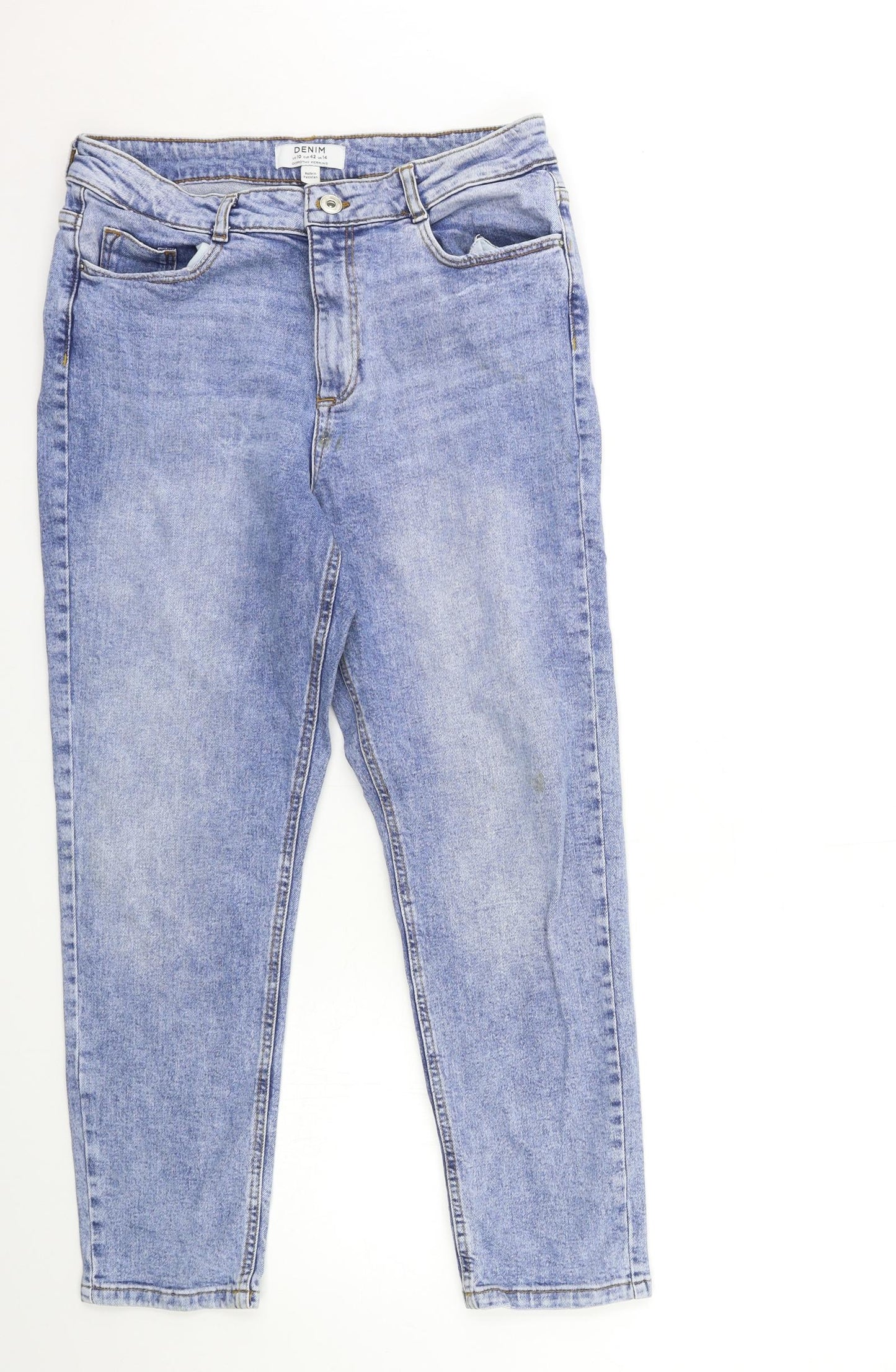 Dorothy Perkins Womens Blue  Denim Mom Jeans Size 14 L27 in