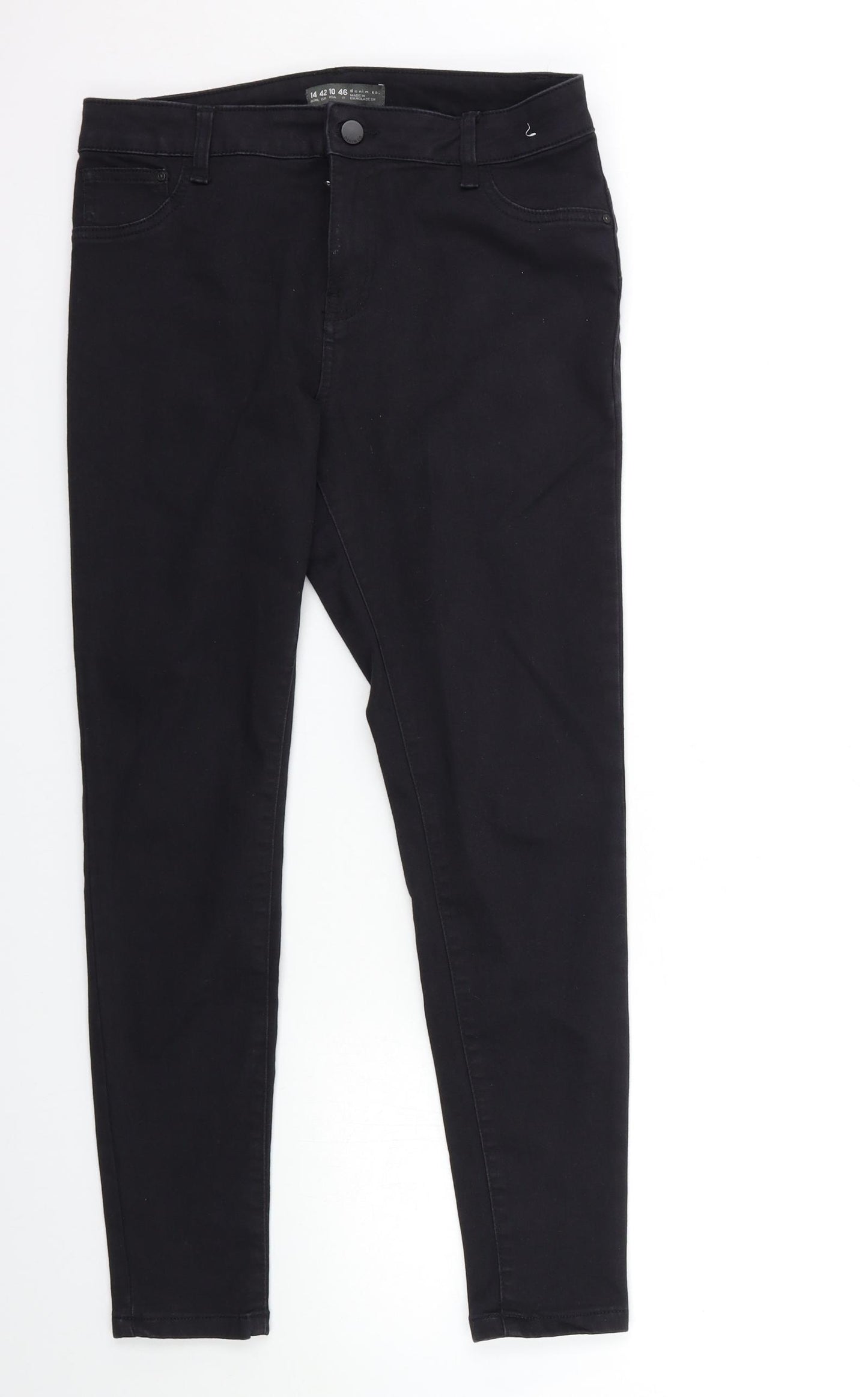Denim & Co. Womens Black  Denim Skinny Jeans Size 14 L27 in