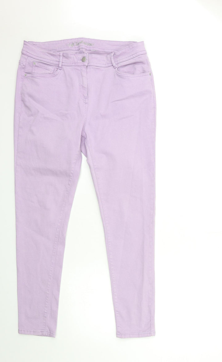 Preworn Womens Purple  Denim Skinny Jeans Size 32 in L28 in