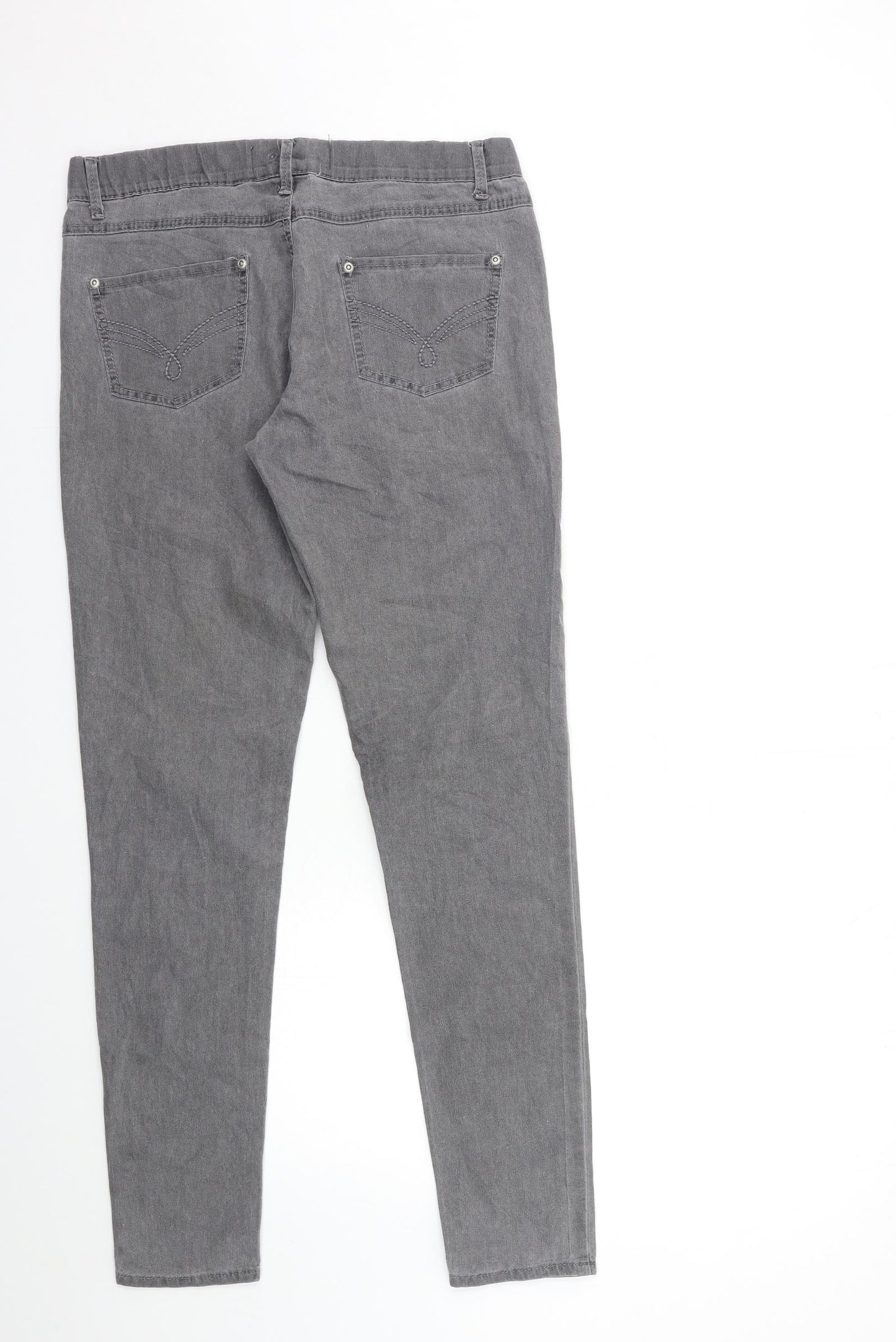 Denim & Co. Womens Grey  Denim Jegging Jeans Size 12 L30 in