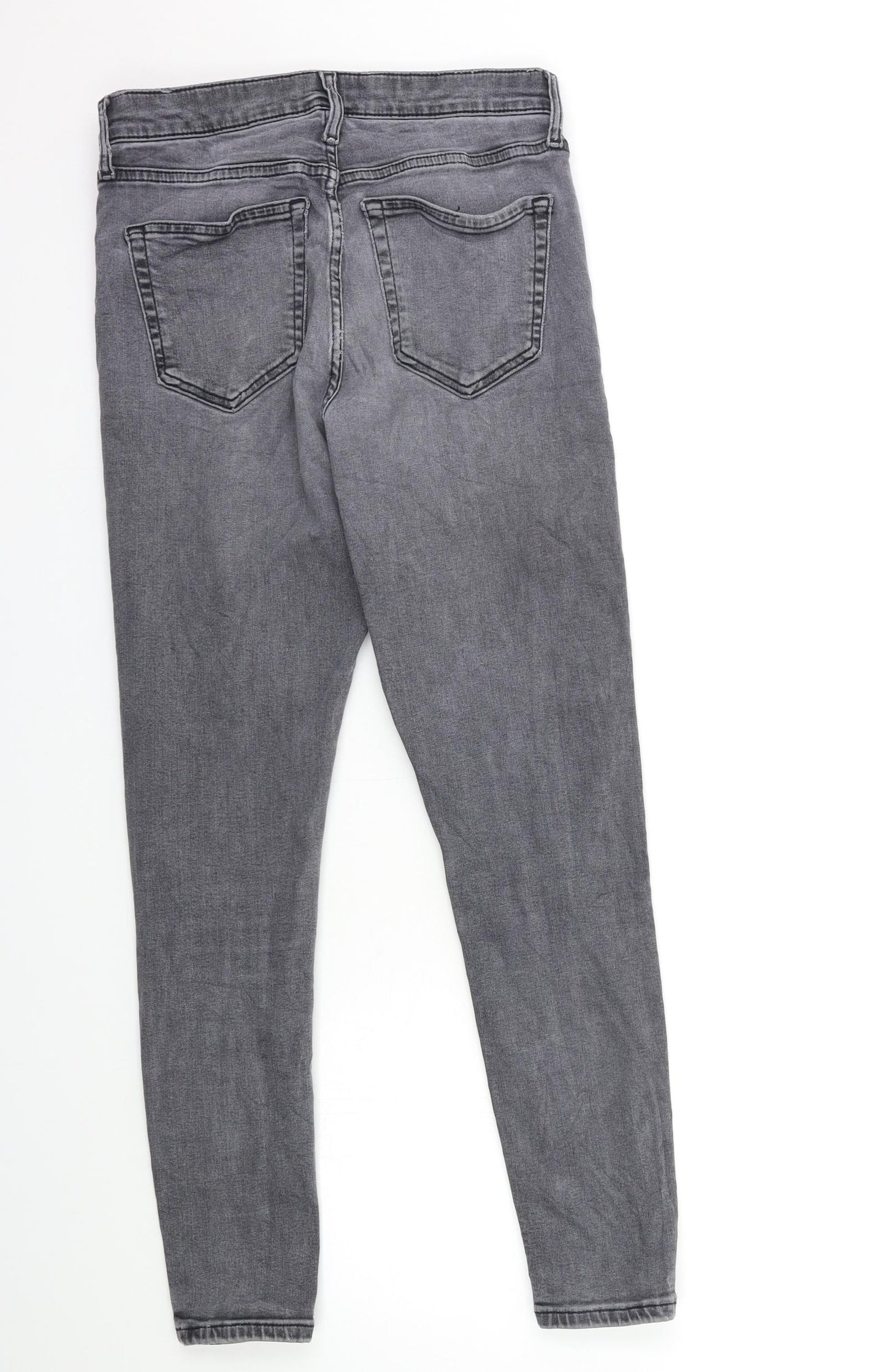 Topshop Womens Grey  Denim Skinny Jeans Size 28 in L27 in