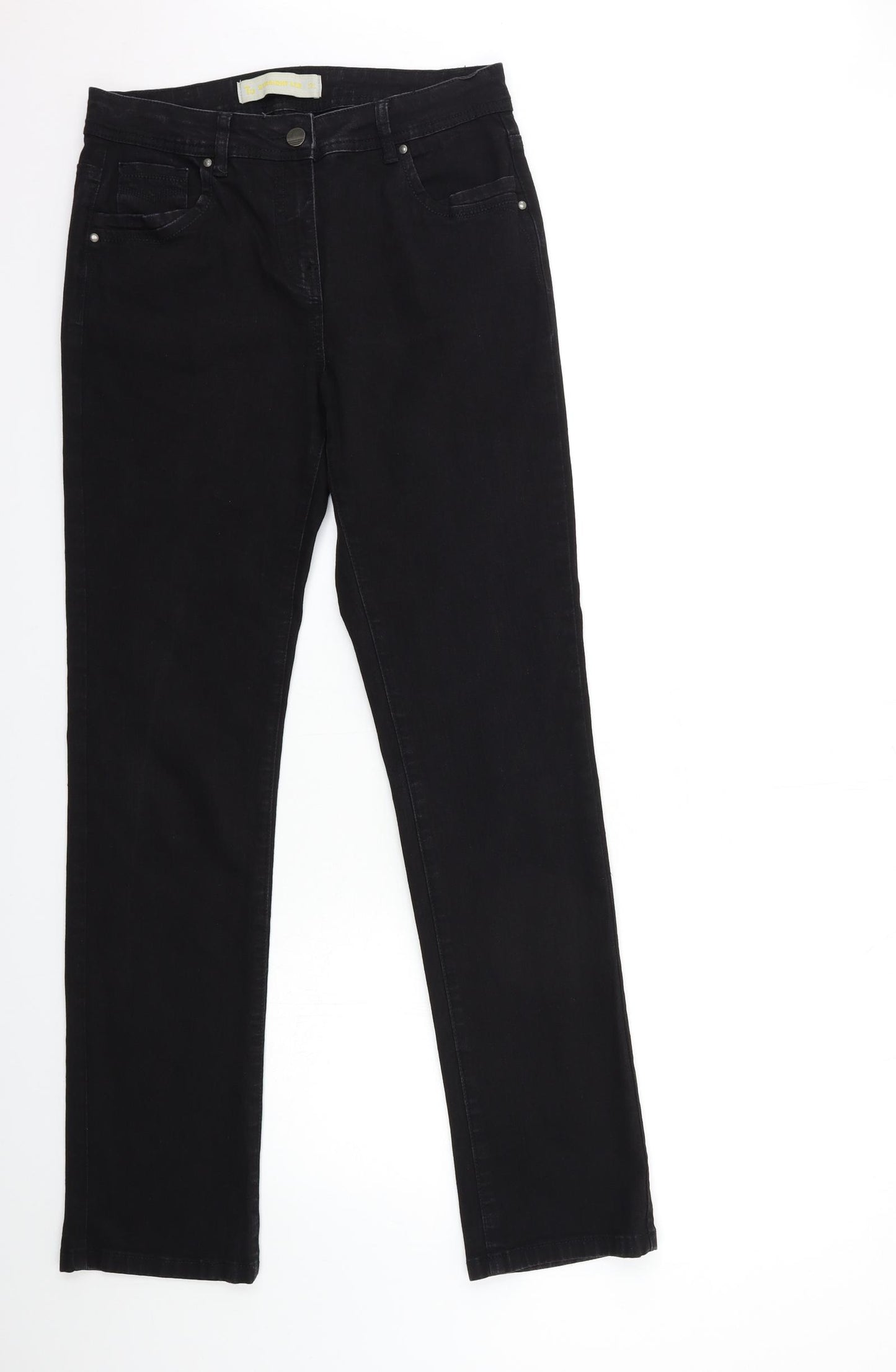 TU Womens Black  Denim Straight Jeans Size 12 L33 in