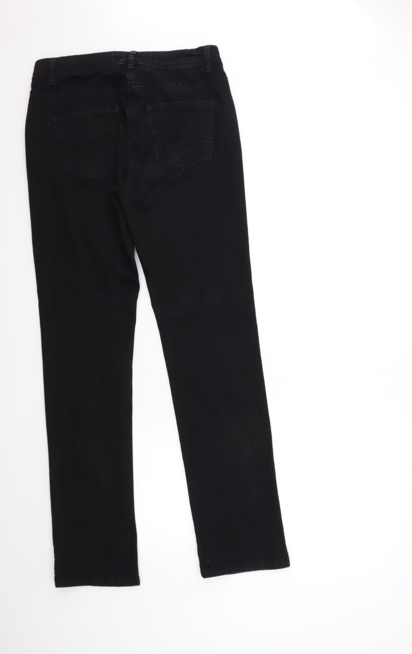 TU Womens Black  Denim Straight Jeans Size 12 L33 in
