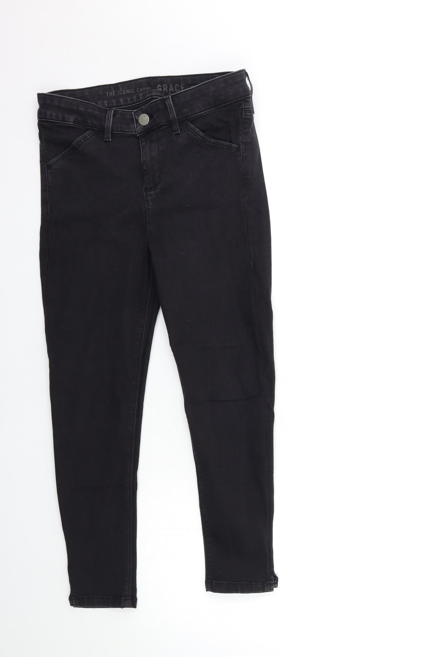 Oasis Womens Black  Denim Cropped Jeans Size 10 L24 in