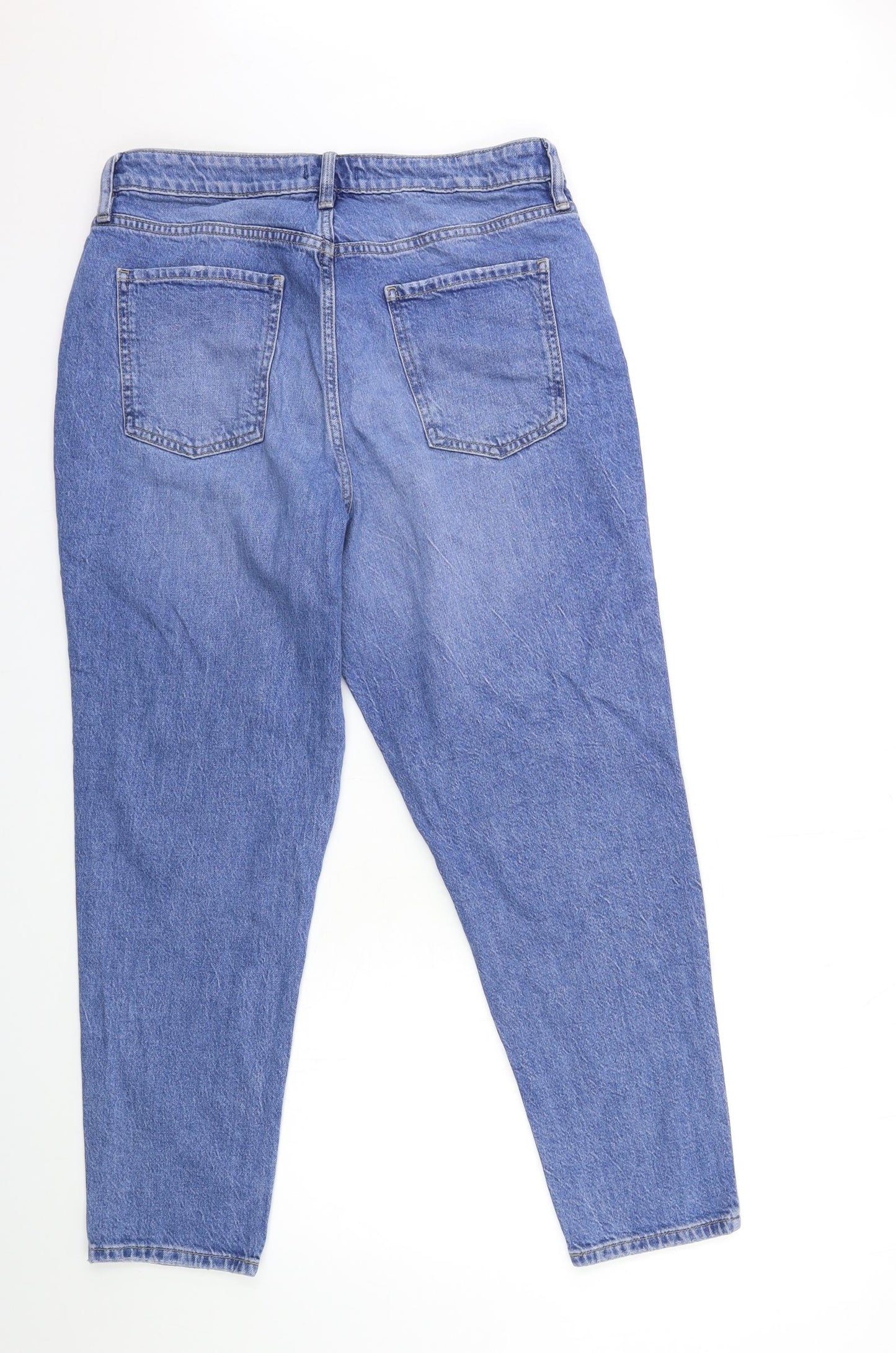 F&F Womens Blue  Denim Mom Jeans Size 14 L27 in