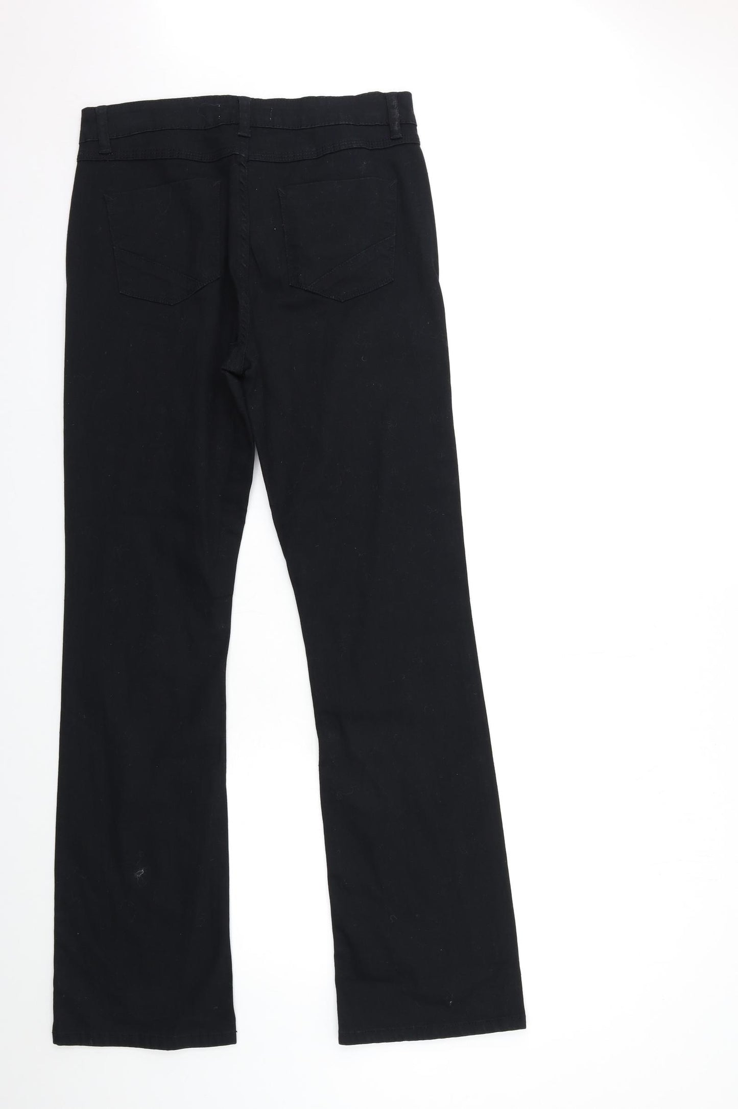 Papaya Womens Black  Denim Flared Jeans Size 12 L33 in