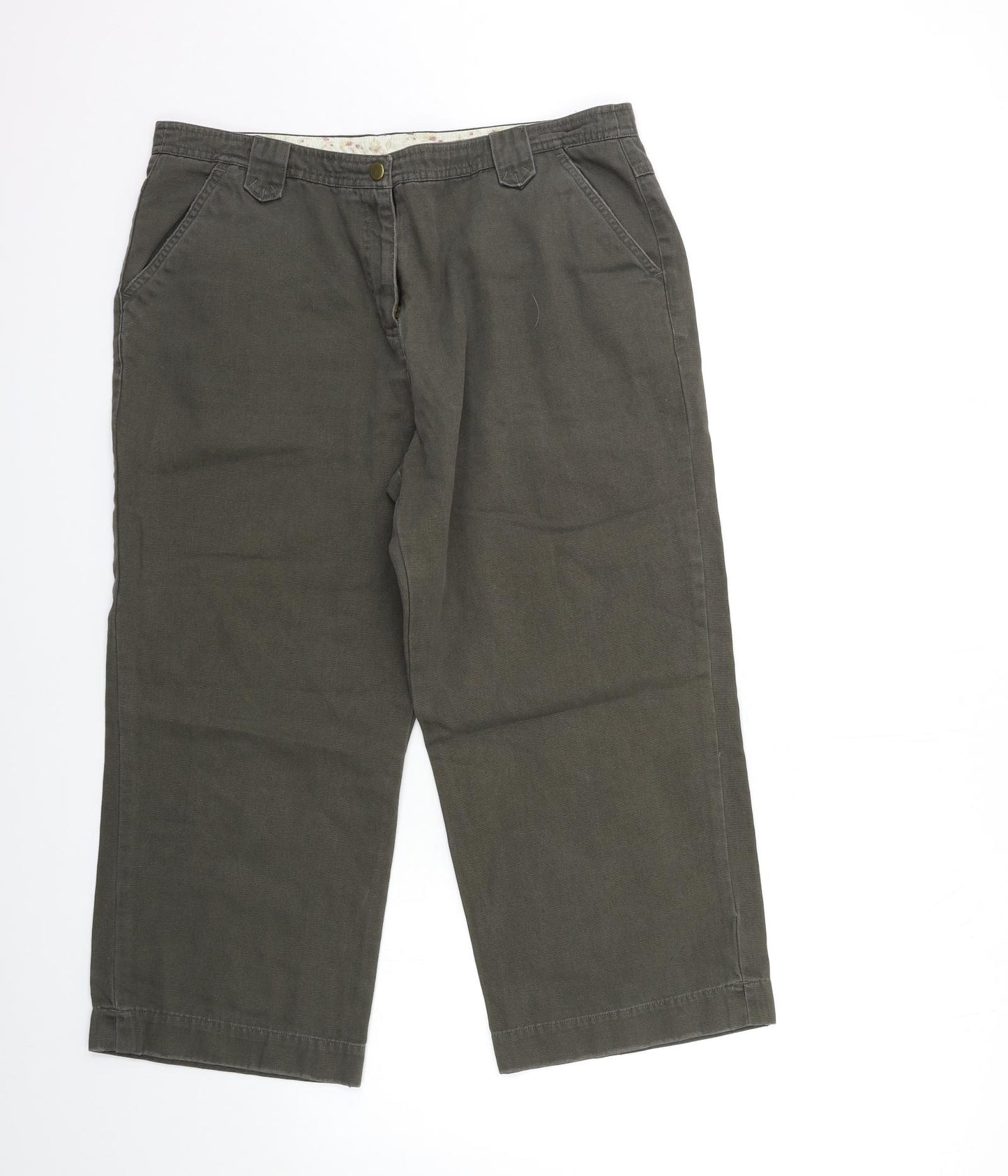 NEXT Womens Green   Cropped Trousers Size 16 L23 in