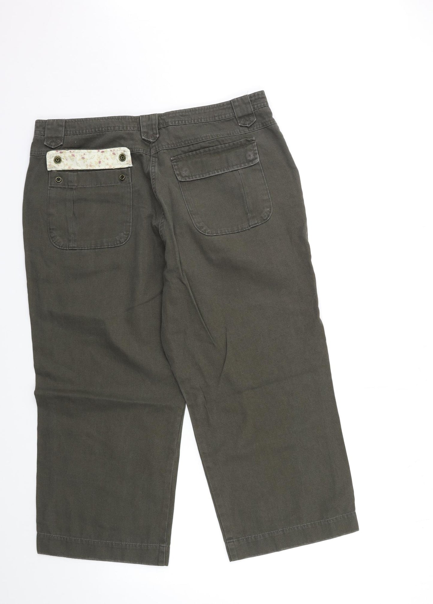 NEXT Womens Green   Cropped Trousers Size 16 L23 in