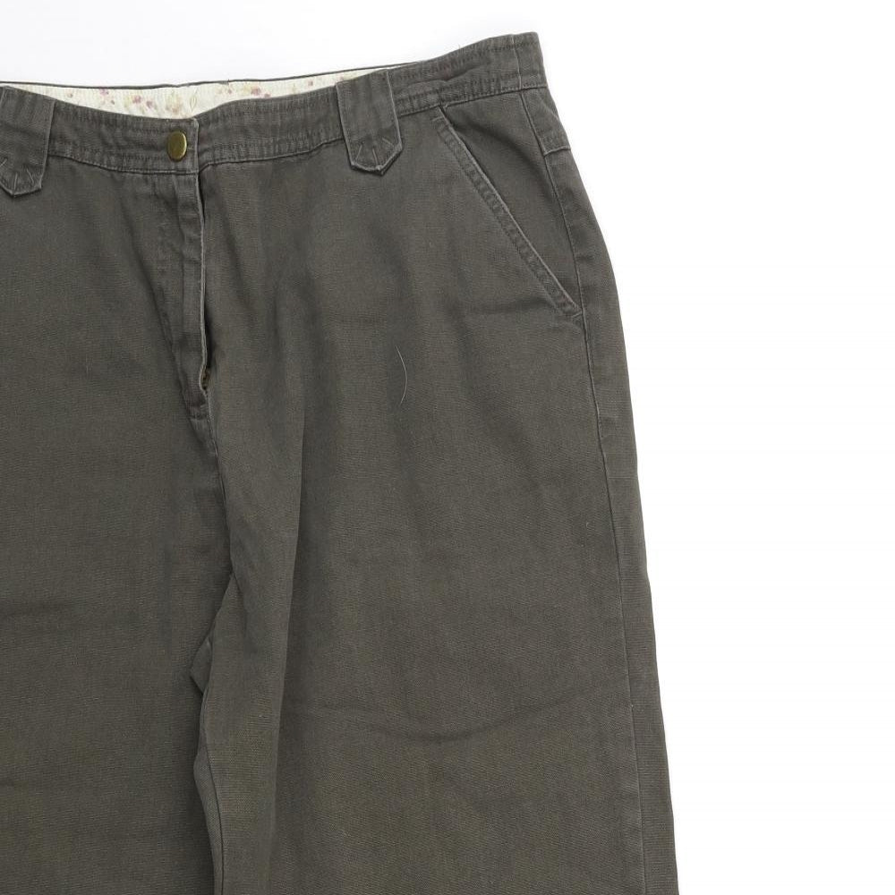 NEXT Womens Green   Cropped Trousers Size 16 L23 in