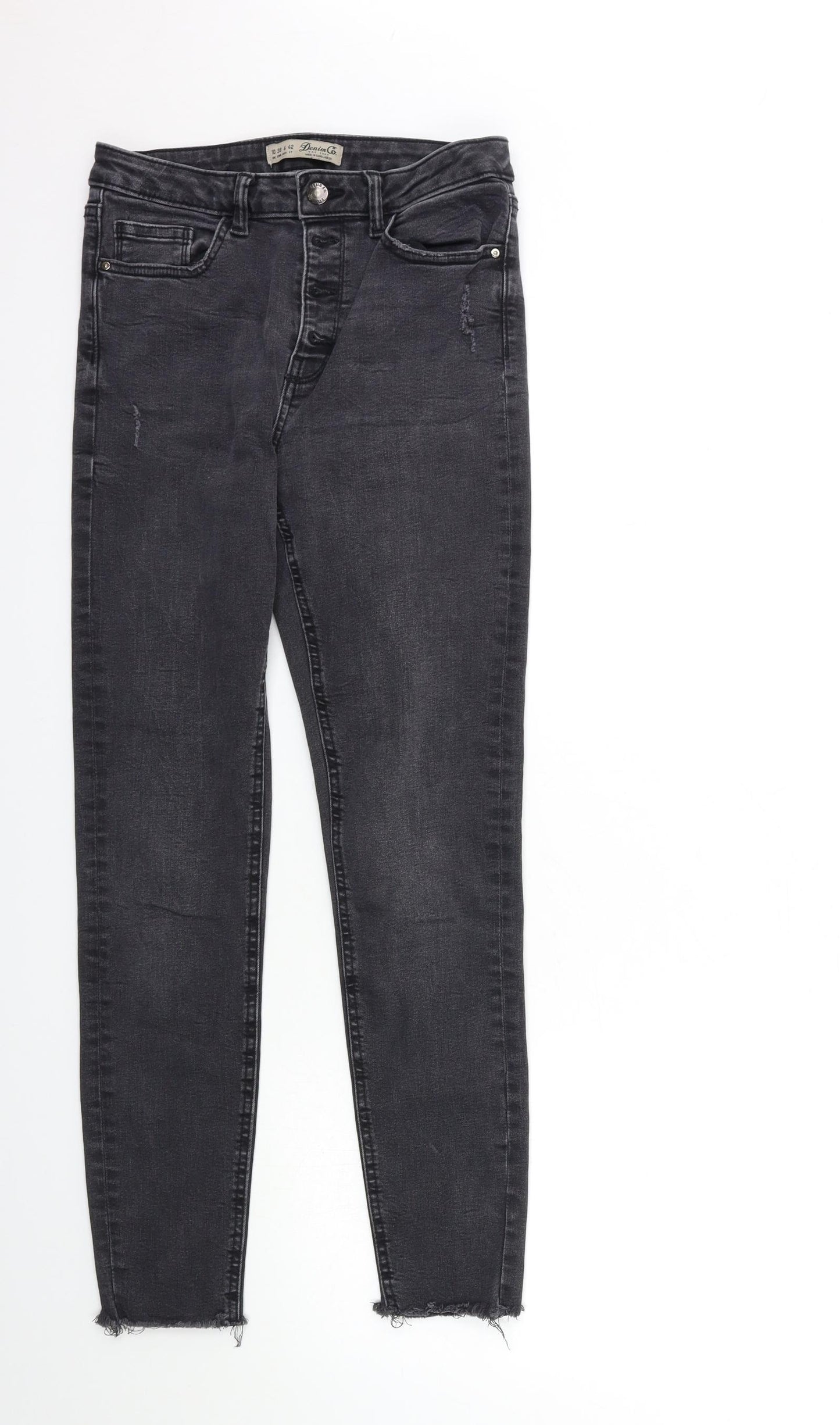 Denim & Co. Womens Grey  Denim Skinny Jeans Size 10 L29 in