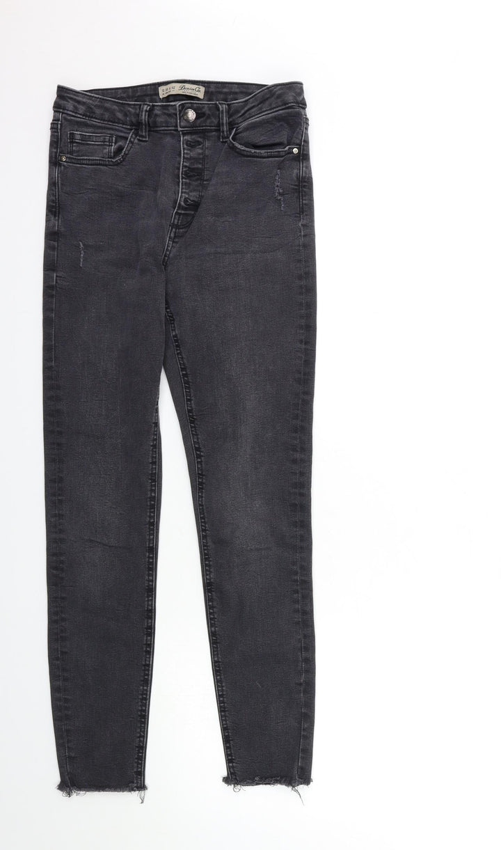 Denim & Co. Womens Grey Denim Skinny Jeans Size 10 L29 in