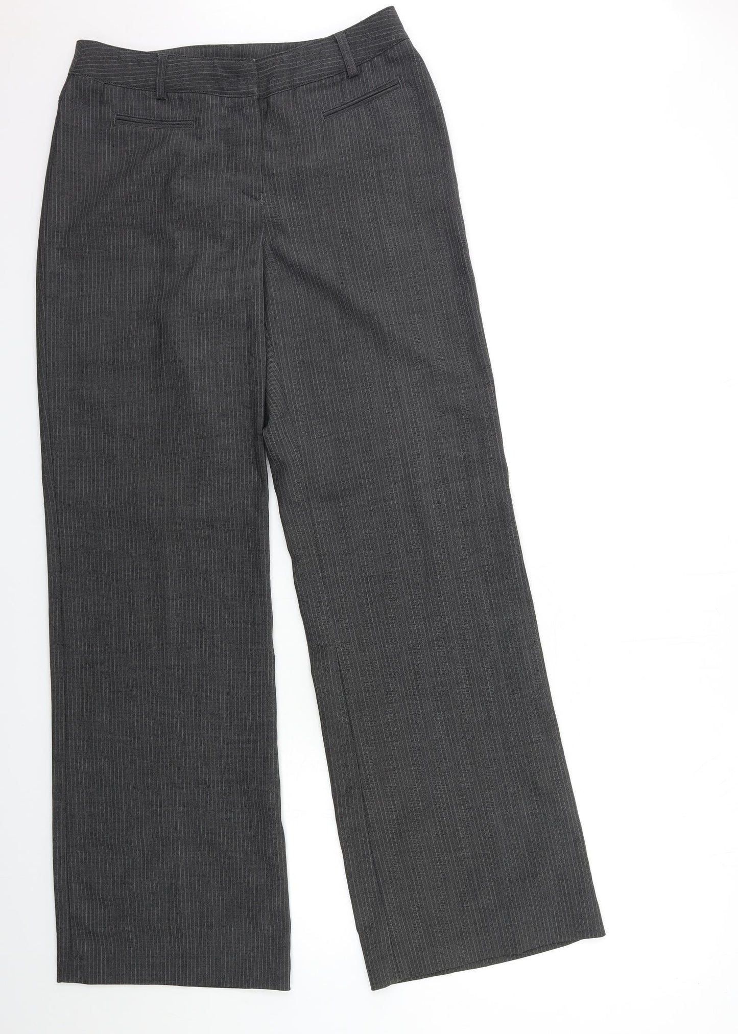 NEXT Womens Grey Striped  Trousers  Size 12 L33 in
