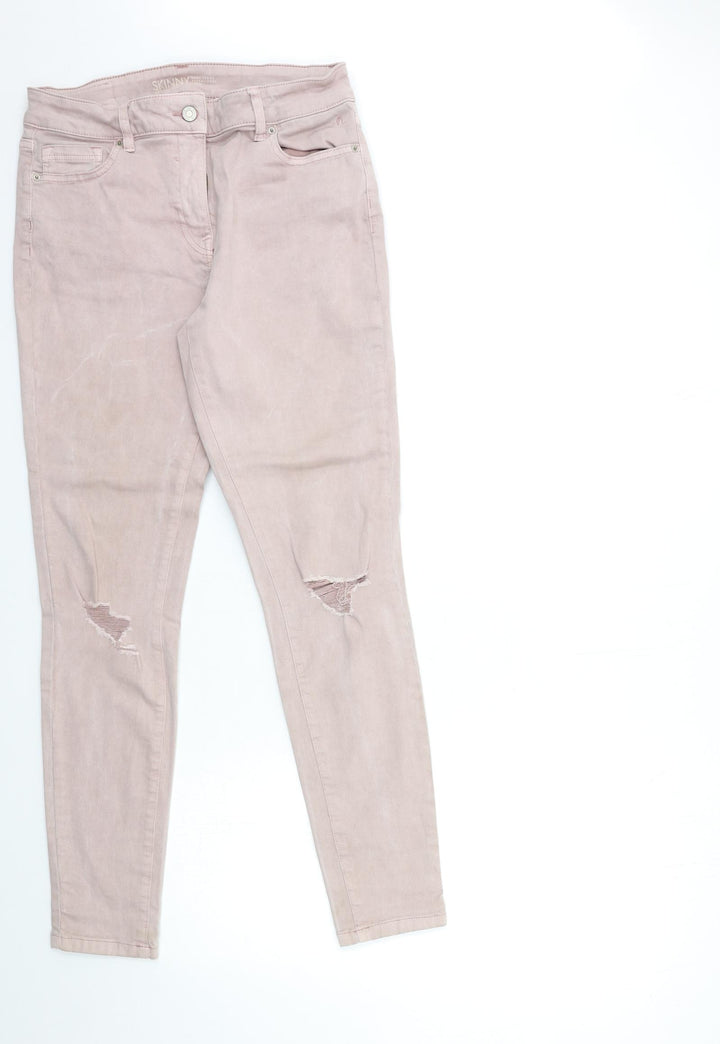 NEXT Womens Pink Denim Skinny Jeans Size 12 L30 in