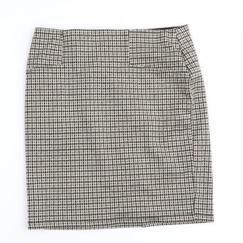 Stradivarius Womens Multicoloured Check  Mini Skirt Size S  - Stretch waistband