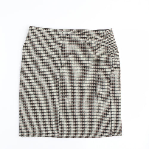 Stradivarius Womens Multicoloured Check  Mini Skirt Size S  - Stretch waistband