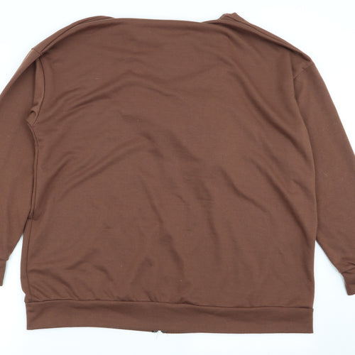 Preworn Womens Brown   Full Zip Jumper Size L